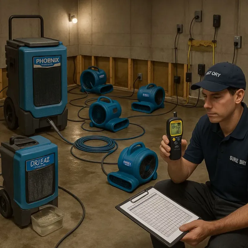 Structural Drying and Dehumidification process in Tiki Island, TX